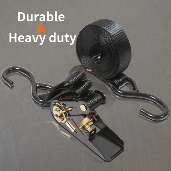 Ratchet Tie Down, Safety Tools, rathcet tie down for holding down cargo, ratchet straps, transporting equipment, steel handle.