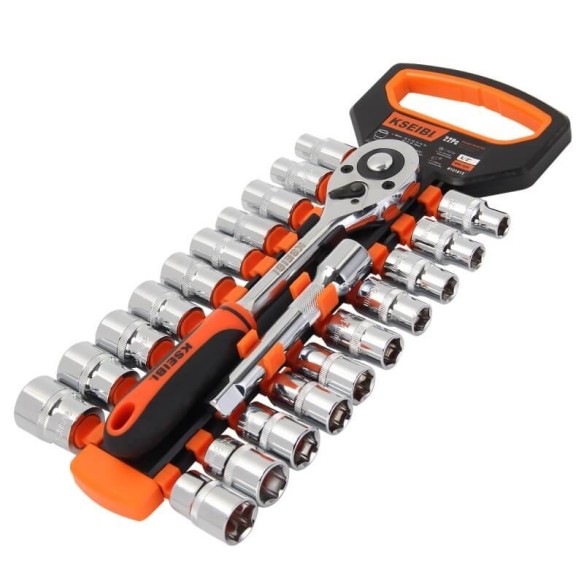 hexagon socket and ratchet set, 22pcs, sockets and wrenches, mechanic tools, car repair tools, automobile tools