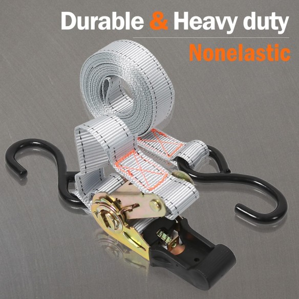 Ratchet Tie Down Set 2-Pc, Safety Tools, holding down cargo, ratchet straps, steel handle, polyester webbing tie down set.
