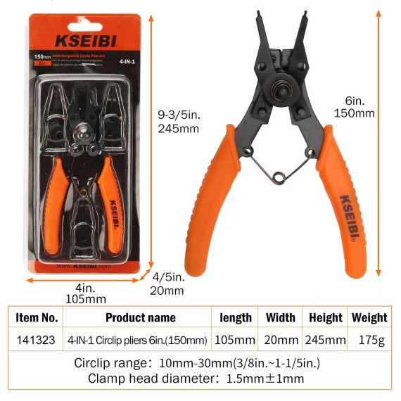 Interchangeable Circlip Plier Set, Hand Tools & Pliers, interchangeable snap ring circlip plier set.