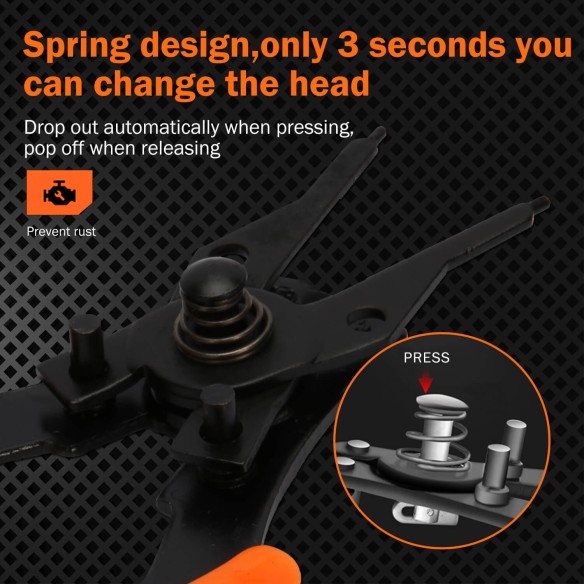 Interchangeable Circlip Plier Set, Hand Tools & Pliers, interchangeable snap ring circlip plier set.