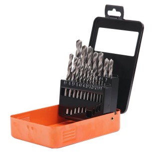 Metal Drill Bits Set, HSS-R / Iron Box 19-PC