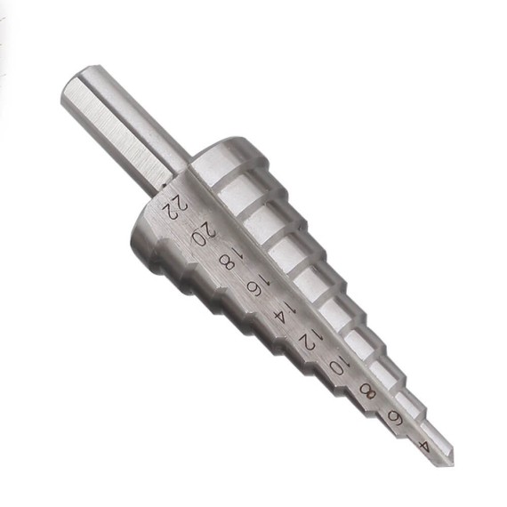 2 Pcs HSS Step Cone Drill Bits Set, power tool accessories, HSS step cone drill bits hole cutter.