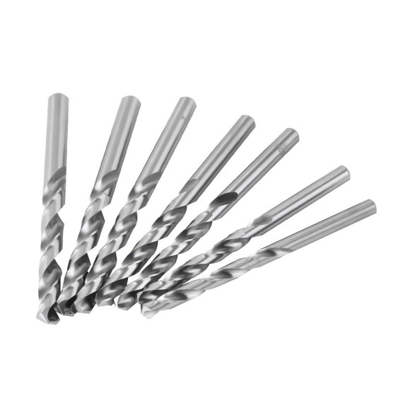 19 Pcs HSS-R Metal Drill Bit Set In Plastic Case, power tool accessories, high speed steel twist drill bit set.