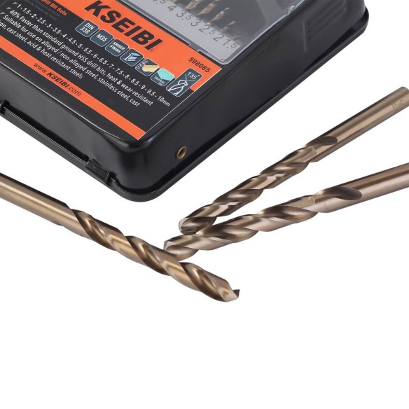 25 Pcs HSS-Co Metal Drill Bit Set In Iron Box, power tool accessories, high speed steel twist drill bit set.