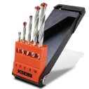 5Pcs Masonry Drill Bits Set With Plastic Case, power tool accessories, multi-purpose masonry drill bits kit.