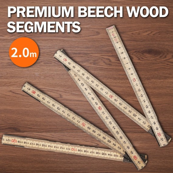 Wooden Folding Ruler, measuring & marking, sealed rivets, with slide, wooden Metric, measuring & leveling