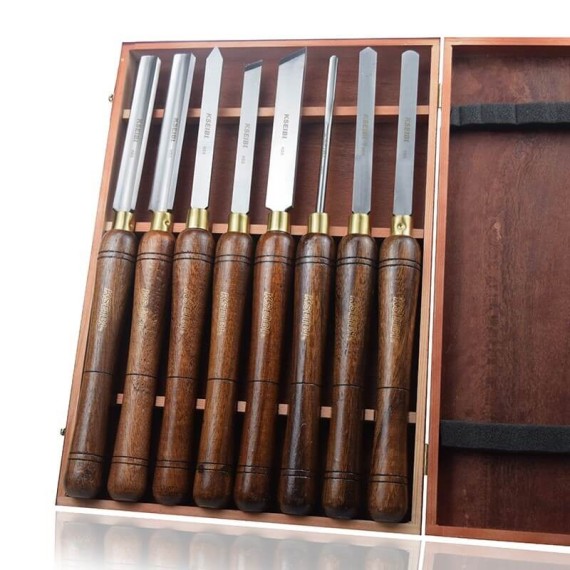 Wood Turning Chisel Set Wooden Handle 8-Pc, Cutters & Saws Tools, wood turning chisel set, wood handle.