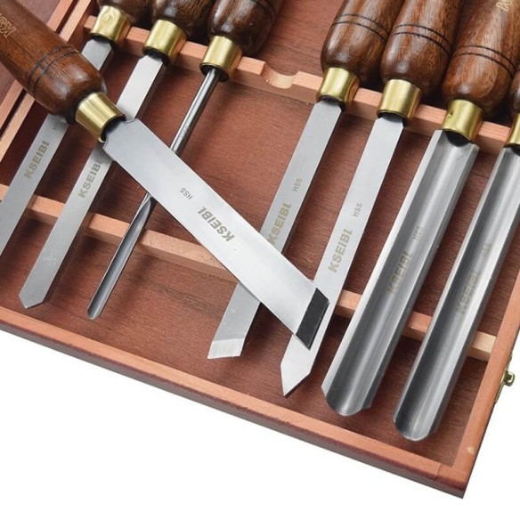 Wood Turning Chisel Set Wooden Handle 8-Pc, Cutters & Saws Tools, wood turning chisel set, wood handle.
