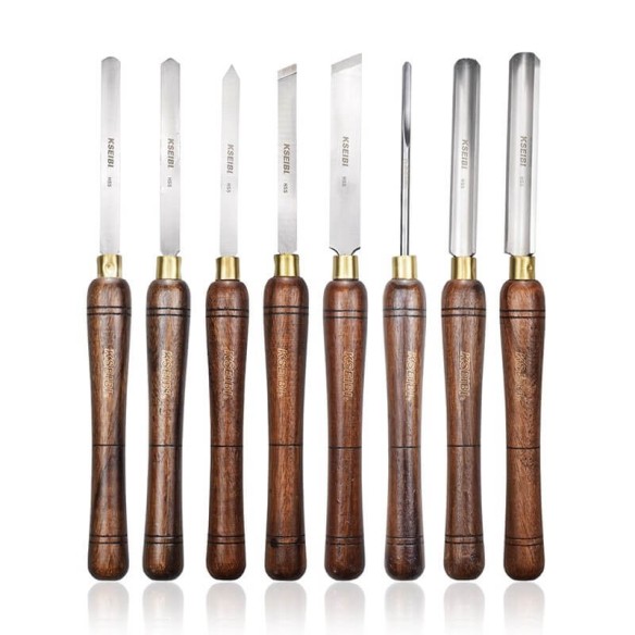 Wood Turning Chisel Set Wooden Handle 8-Pc, Cutters & Saws Tools, wood turning chisel set, wood handle.