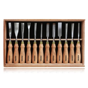 Wood Craving Chisel Set Wooden Handle 12-Pc.