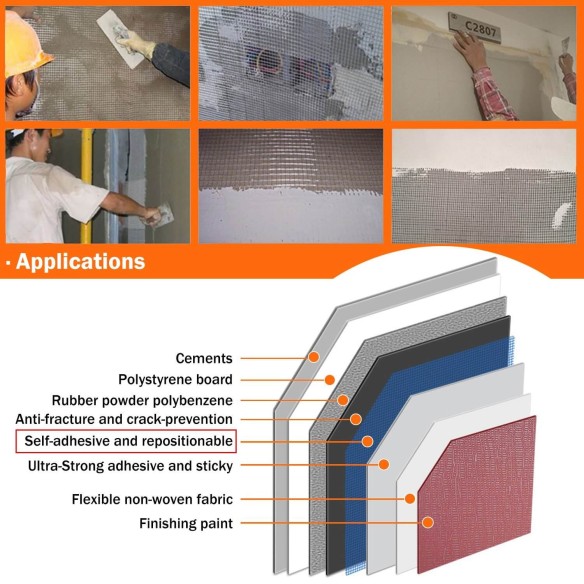 Fiberglass Mesh Tape 50mm X 20m,
durable mesh tape,
covering holes