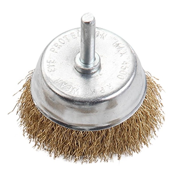 crimped brush set 5-Pc, brass coated, hand tools, power tools accessories, cleaning tool, roughening, paint removal