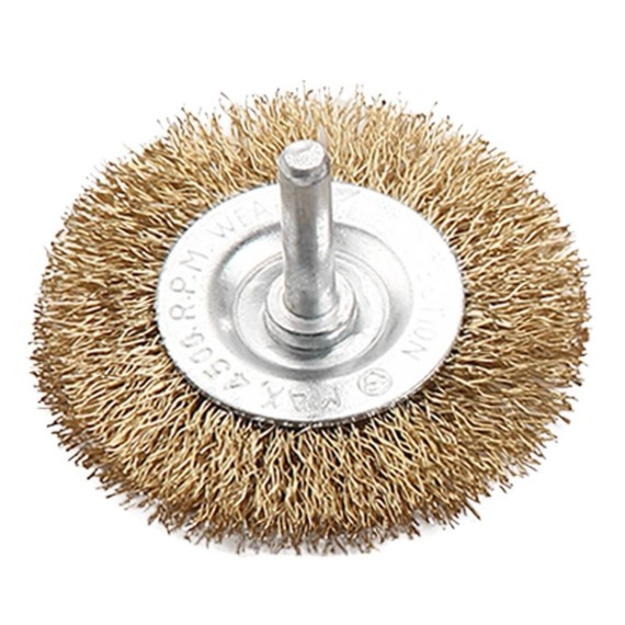 crimped brush set 5-Pc, brass coated, hand tools, power tools accessories, cleaning tool, roughening, paint removal