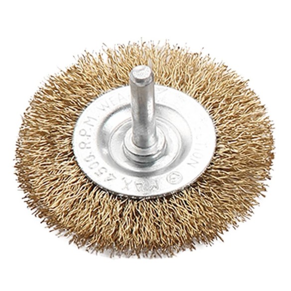 crimped brush set 5-Pc, brass coated, hand tools, power tools accessories, cleaning tool, roughening, paint removal