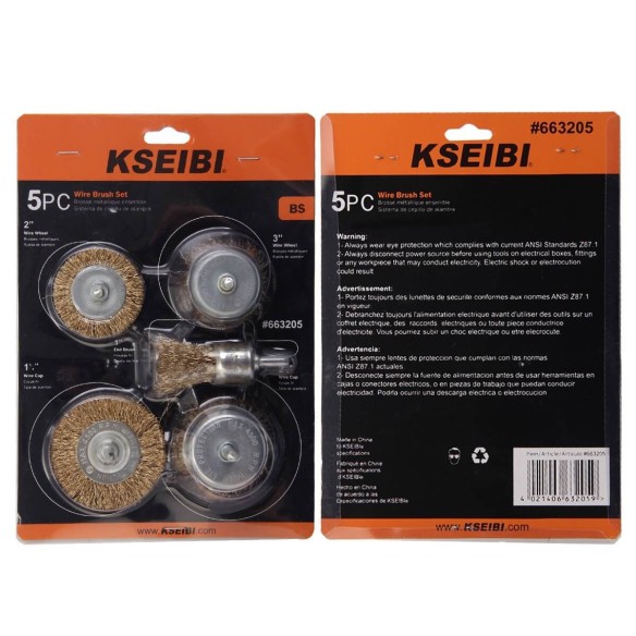 crimped brush set 5-Pc, brass coated, hand tools, power tools accessories, cleaning tool, roughening, paint removal