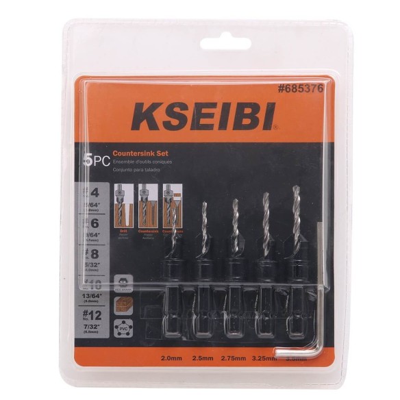 countersink drill bits with double blister, power tools accessories, For drilling