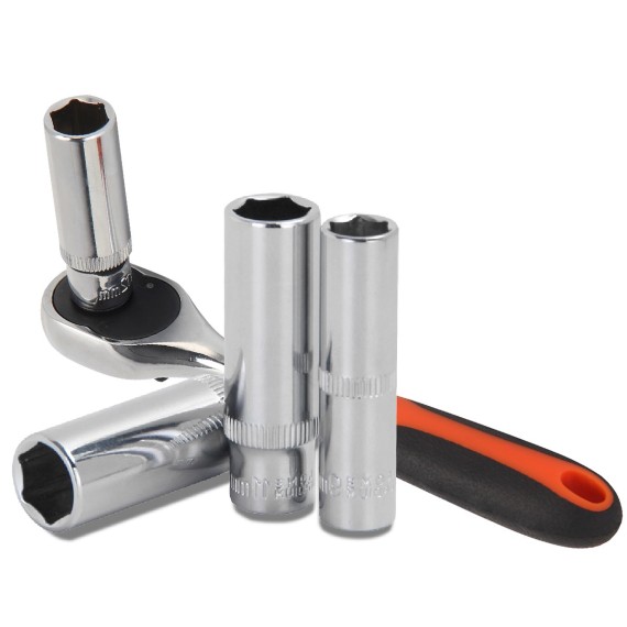 Hexagon Deep Socket 1/4, Sockets & Wrenches Tools, to reach the nut on a longer, threaded bolt, reach recessed fasteners.