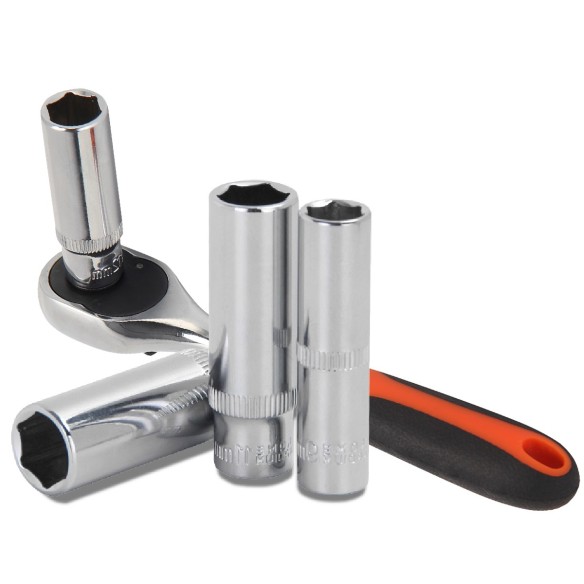 Hexagon Deep Socket 1/4, Sockets & Wrenches Tools, to reach the nut on a longer, threaded bolt, reach recessed fasteners.