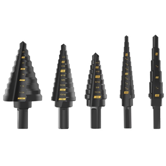 HSS Step Cone Drill Bits, drill bits, HSS step cone drill bits hole cutter set.