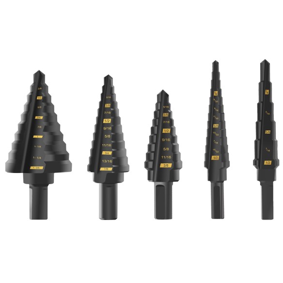 HSS Step Cone Drill Bits, drill bits, HSS step cone drill bits hole cutter set.