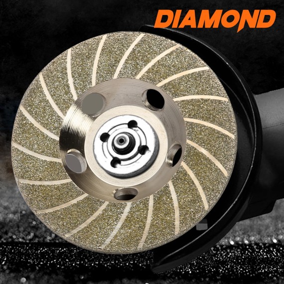 electroplated diamond
 cup wheel / w flange,
power tools accessories, heavy duty, smooth grinding, for concrete and masonry