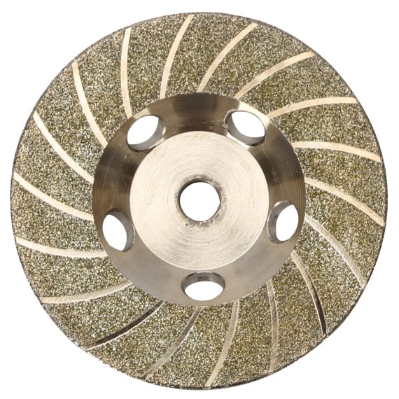 electroplated diamond
 cup wheel / w flange,
power tools accessories, heavy duty, smooth grinding, for concrete and masonry