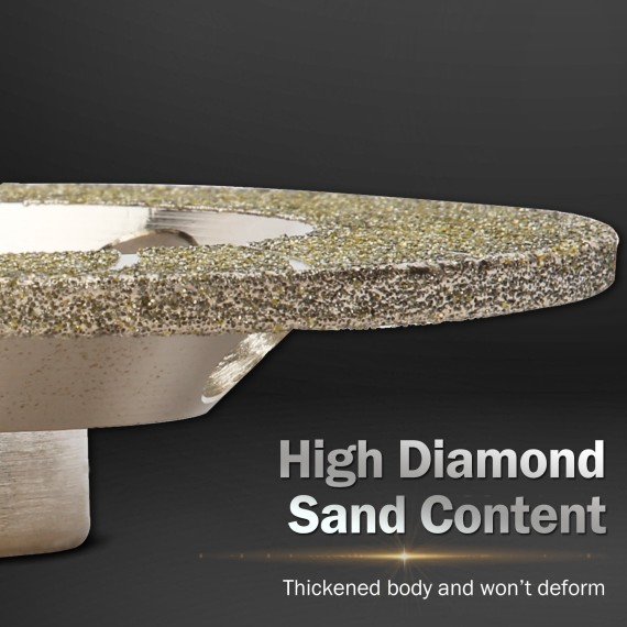 electroplated diamond
 cup wheel / w flange,
power tools accessories, heavy duty, smooth grinding, for concrete and masonry