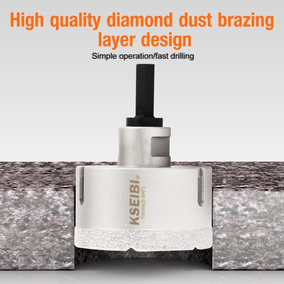 High-Quality Vacum Brazed Diamond Core Holesaw for Precise Cutting | KSEIBI