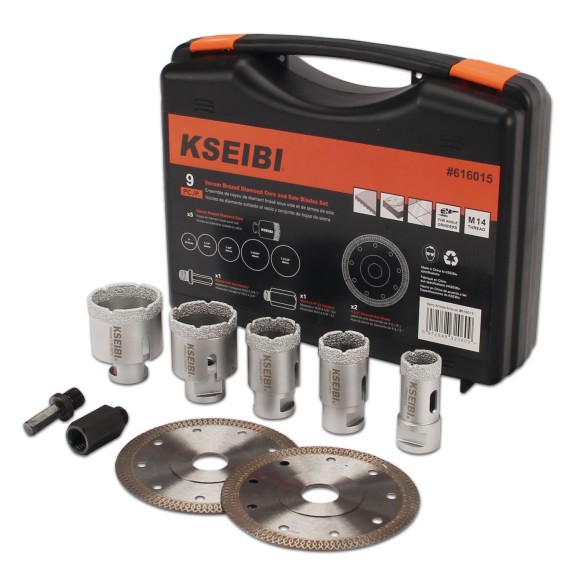 vacuum brazed diamond core and saw blades set, power tools accessories