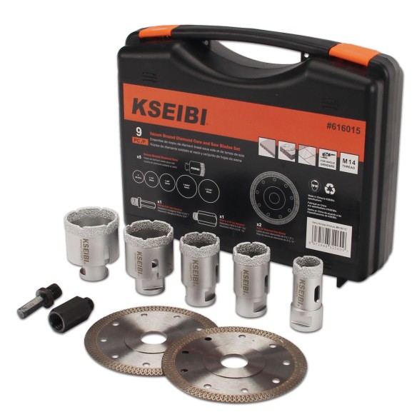 vacuum brazed diamond core and saw blades set, power tools accessories