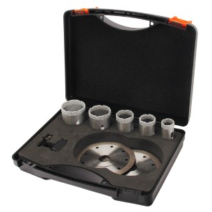 Vacum Brazed Diamond Core And Saw Blades Set 9-Pc.