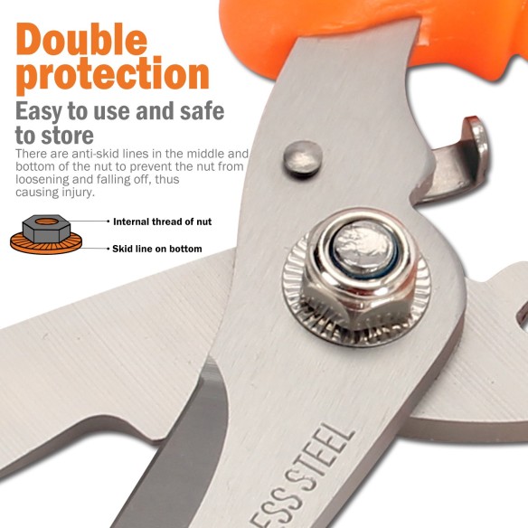 Straight Razor Garden Pruner 200mm, Gardening Tools, straight razor with rubber handle, garden trimming, sharpening.