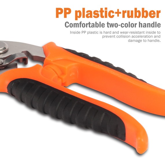 Straight Razor Garden Pruner 200mm, Gardening Tools, straight razor with rubber handle, garden trimming, sharpening.