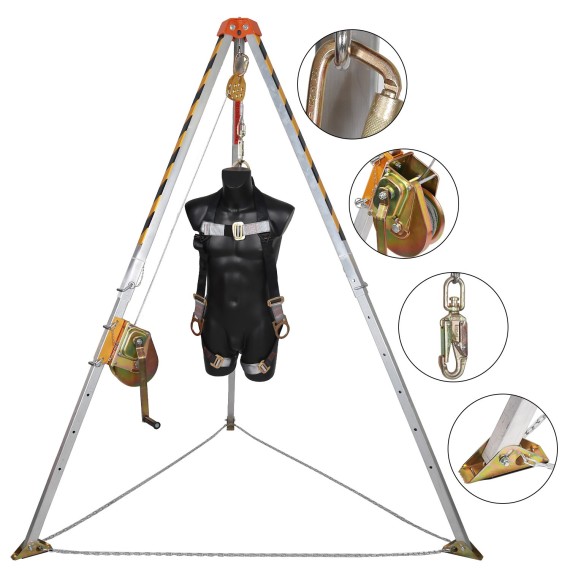 confined space tripod kit, for entry and rescue, equipments, all-in-one, requirements, safety tools