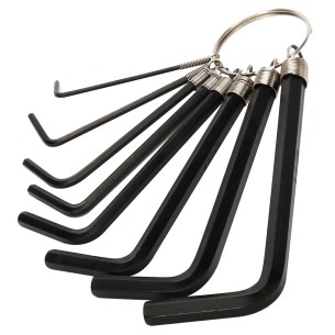 Hex key Wrench Set Short 8-PC/Key Ring, Sockets & Wrenches, hex key used for for driving bolts & screws, allen key wrench set.