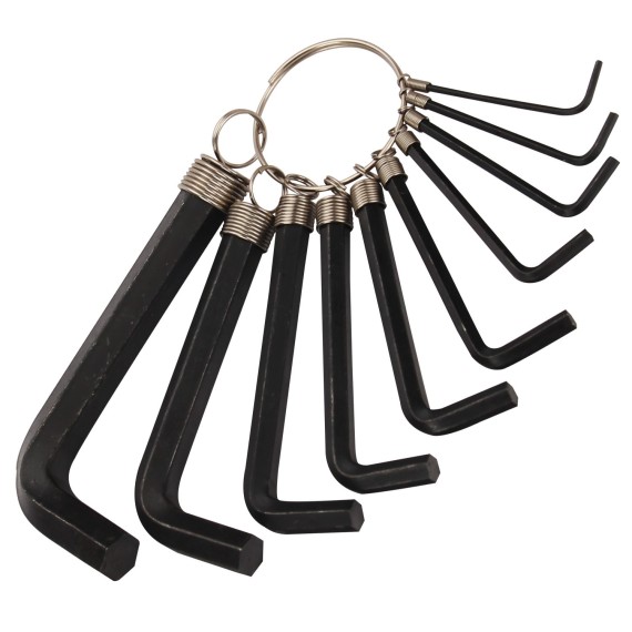 Black Oxide Hex Key Set Ring 10-PC, Sockets & Wrenches, black hex key used for for driving bolts & screws, gripping bolts.