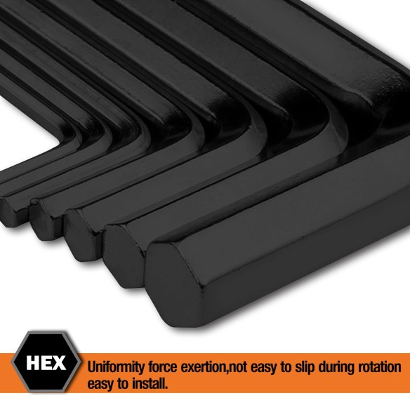 Black Oxide Hex Key Set Ring 10-PC, Sockets & Wrenches, black hex key used for for driving bolts & screws, gripping bolts.