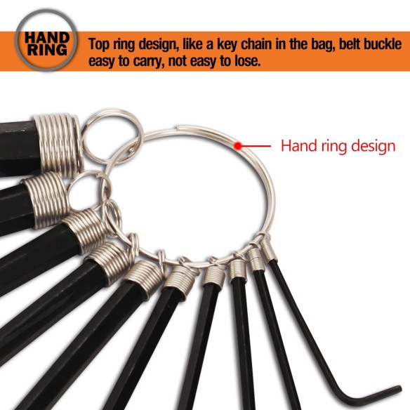 Black Oxide Hex Key Set Ring 10-PC, Sockets & Wrenches, black hex key used for for driving bolts & screws, gripping bolts.