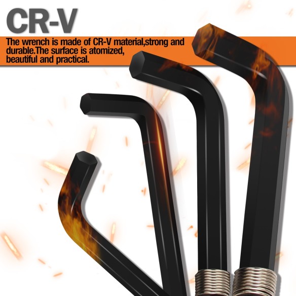 Black Oxide Hex Key Set Ring 10-PC, Sockets & Wrenches, black hex key used for for driving bolts & screws, gripping bolts.