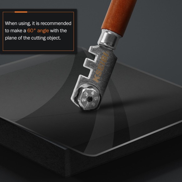 أداة تقطيع زجاج بـ6 عجلات - يد خشب لتقطيع الزجاج بدقة عالية | KSEIBI