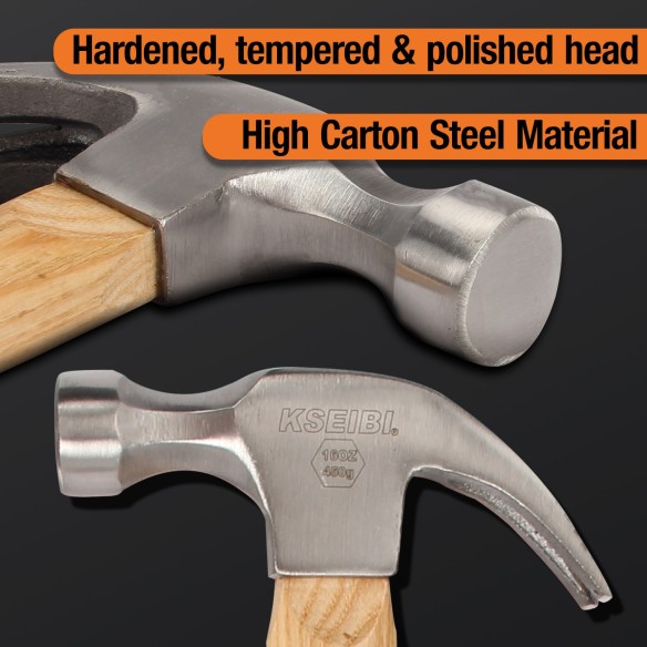 Claw Hammer With Wooden Handle, Contractor's Tools, claw hammer, pulling nails, driving, crafting.