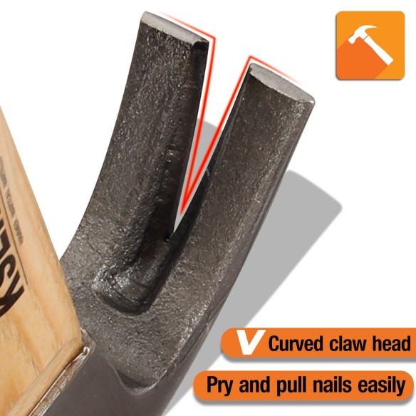 Claw Hammer With Wooden Handle, Contractor's Tools, claw hammer, pulling nails, driving, crafting.