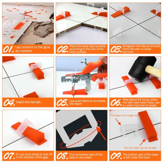 Tile Leveling System,
tile clips,
other construction tools & floor tools