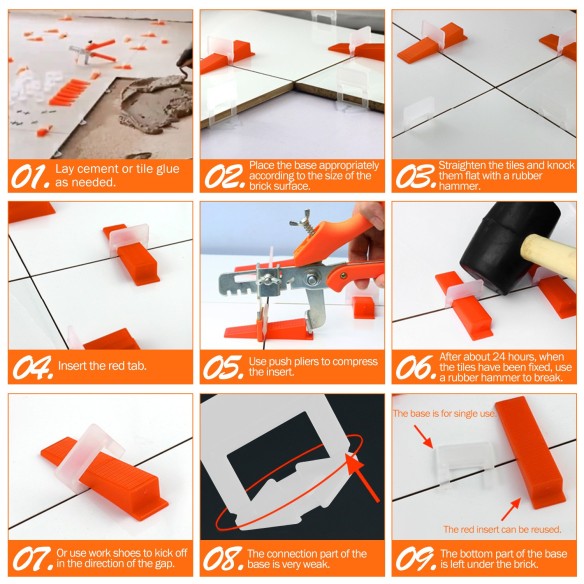 Tile Leveling System,
tile clips,
other construction tools & floor tools