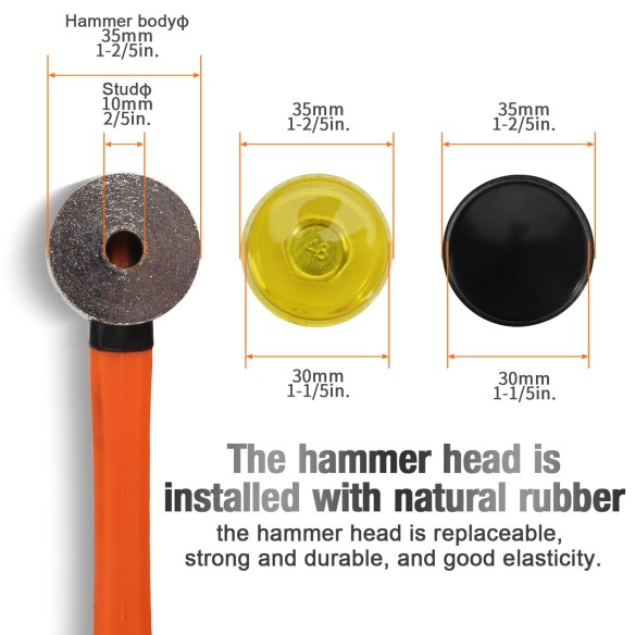 Soft Head Plastic Mallets Fiberglass Handle, Contractor's Tools, plastic mallets for wood workers, plastic tpr handle.