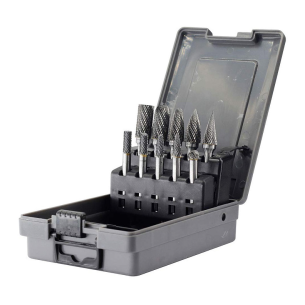 Metal Burrs Drill Bits Set / Plastic Case 10-Pc