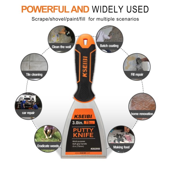 Crown Scraper PROGRIP Handle, Contractor's Tools, trimming guide, burnishing tool, light sweeping cuts.