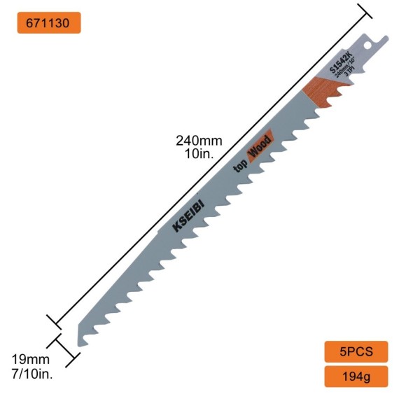 Reciprocating Saw S1542K - 240mm,
jigsaw blade,sabre saw blade for wood cutting.