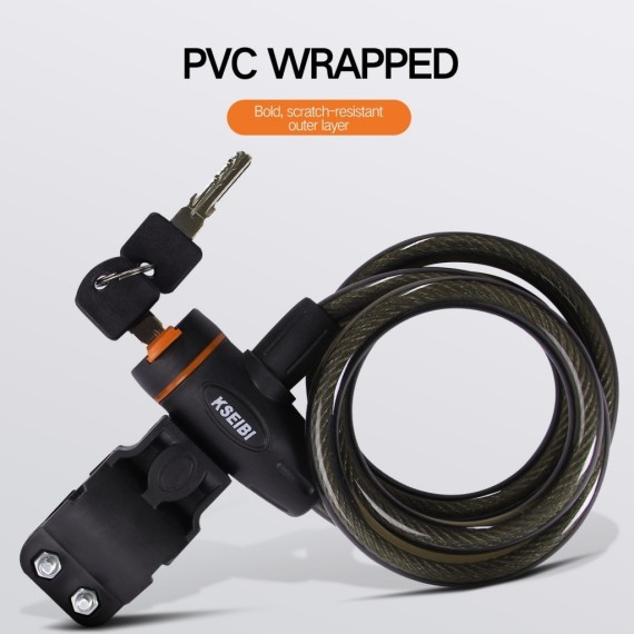 Bicycle Lock, bicycle cable lock with 2 keys, anti-theft alloy steel cable bike/scooter lock.